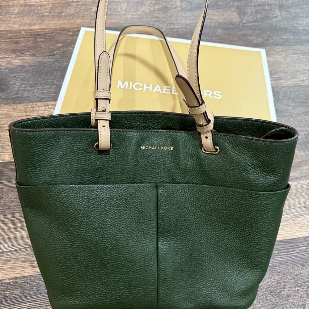 Michael Kors Green Leather Tote Bag
